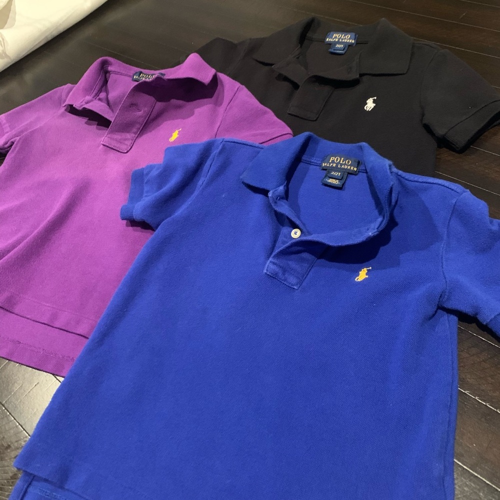 Lot of Polo Ralph Lauren shirts for toddler boy.